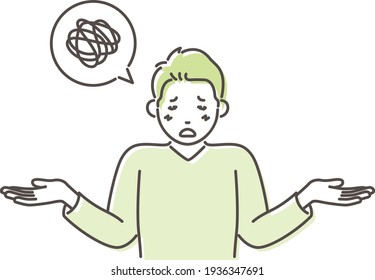 Illustration of a man in a hand-held pose