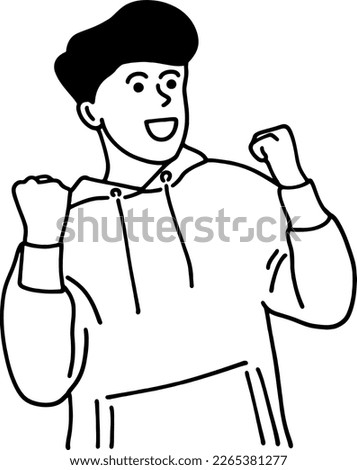 Illustration of a man happy to succeed