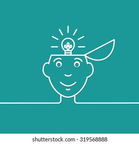 Illustration of a man having a great idea.
