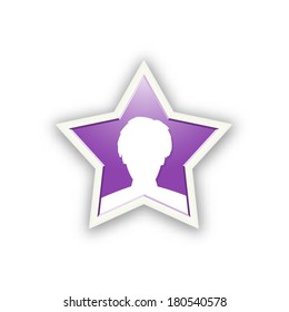 the illustration of man head in star shape / the celebrity star icon / the star
