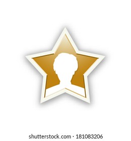 the illustration of man head in star shape / the celebrity star icon / the star