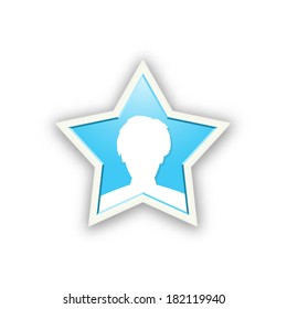 the illustration of man head in star shape / the celebrity star icon / the star