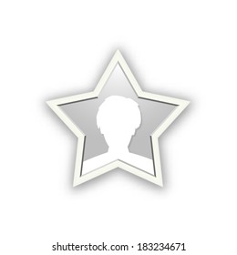 the illustration of man head in star shape / the celebrity star icon / the star