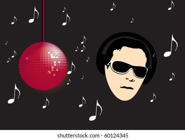 illustration of a man with headphones