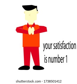 illustration of a man or a health officer or a taxi driver or anything else  that priority his consumer/client satisfaction