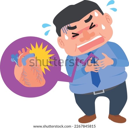 Illustration of a man with a heartache