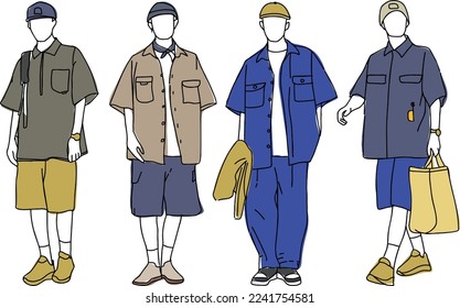 Illustration of man and his outfit vector