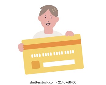 Illustration of a man holding a credit card