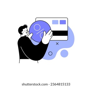 an illustration of a man holding a credit card