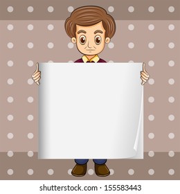 Illustration of a man holding an empty template