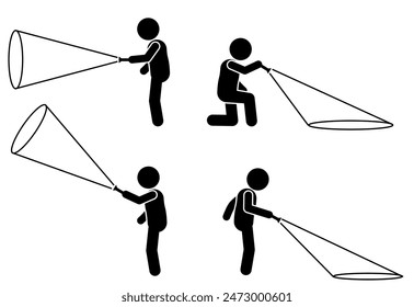 illustration of a man holding a flash light