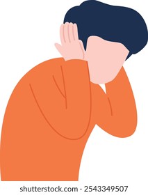 Illustration of a man holding his head and enduring pain.