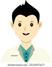 Illustration of Man Hospital Staff Avatar. Vector Character in Flat Cartoon Design.