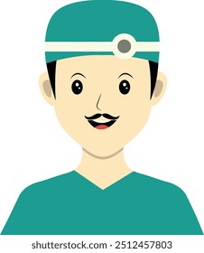 Illustration of Man Hospital Staff Avatar. Vector Character in Flat Cartoon Design.