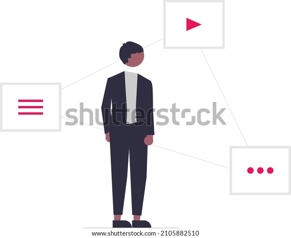 Illustration Man Icon Next Option Vector Stock Vector (Royalty Free ...
