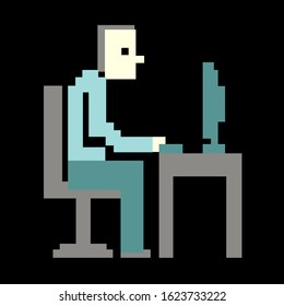 illustration of man icon, sticker,tshirt print, vector illustration