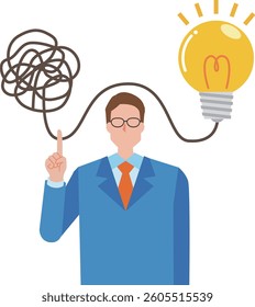 Illustration of a man with an idea