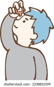 Illustration of a man inserting eye drops