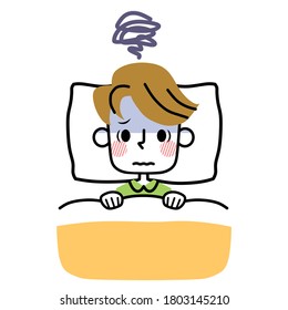 Illustration of a man with insomnia.