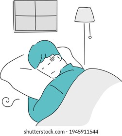 Illustration of a man with insomnia