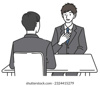 Ilustración de una entrevista con el hombre