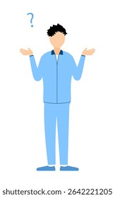 Illustration of a man in jersey with his hands outstretched in question, Vector Illustration