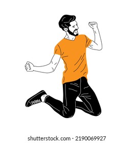 Illustration von Menschen, die vor Freude springen