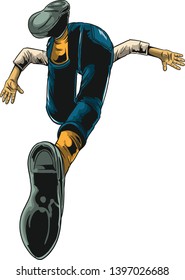 Illustration of man jumping out 
