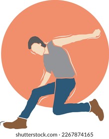 illustration of a man jumping parkour on a red background means youth