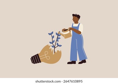 Illustration of Man Learning from Mistakes