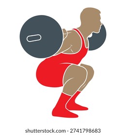 Illustration of a man lifting heavy weights