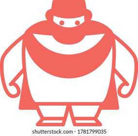 illustration man line and color superhero