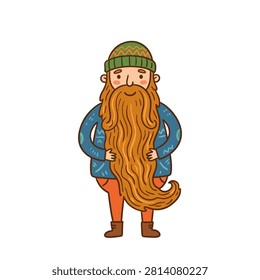 Illustration of man with long red beard