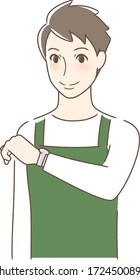Illustration of a man looking at a watch