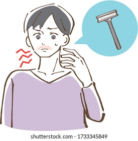 Illustration of a man losing a razor
