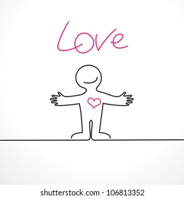 illustration - a man in love. Vector.
