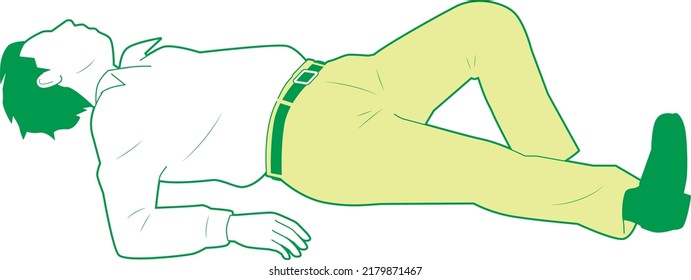 Illustration of a man lying on his back