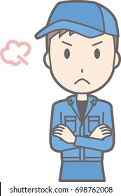 Illustration of a man mad wearing work clothes
