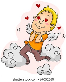 Illustration of a Man Madly in Love