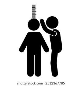 illustration of a man measuring his height