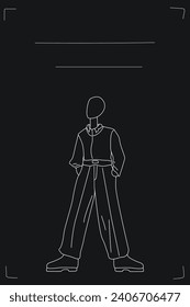Illustration of a man, a minimalistic person, great for book covers, flyers, business cards or for a website