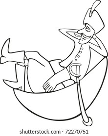 illustration Man the moon