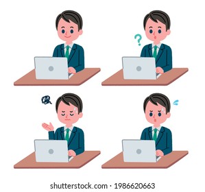 Illustration of a man operating a personal computer