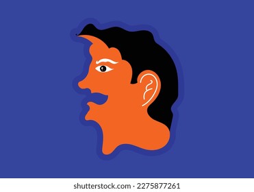ilustrador con imagen de diseño de cara naranja