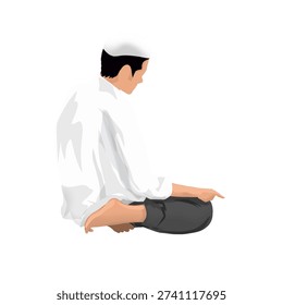illustration of a man performing prayer without a background