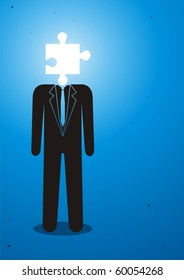Illustration of man with a piece of a puzzle