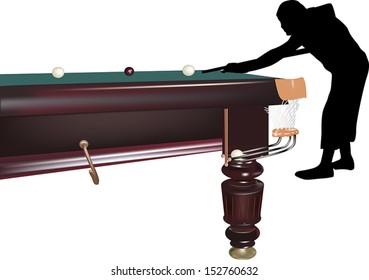 illustration with man playing billiards