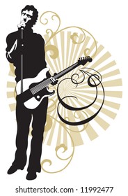 Illustration of a man playing guitar