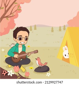 illustration of a man playing guitar