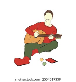 illustration of a man playing guitar